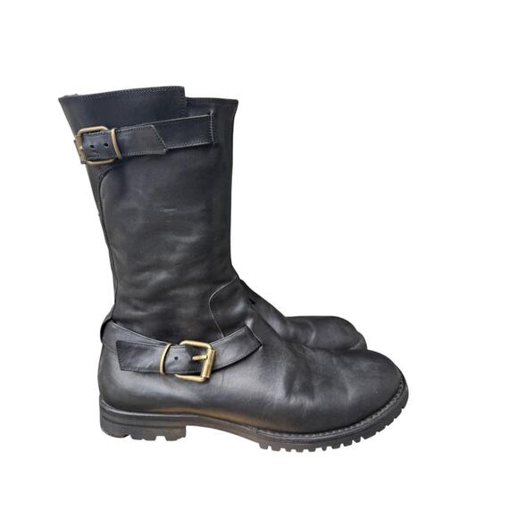 Sciapo Biker Moto Boot Black Leather Men size 44 US 11 - Picture 1 of 11